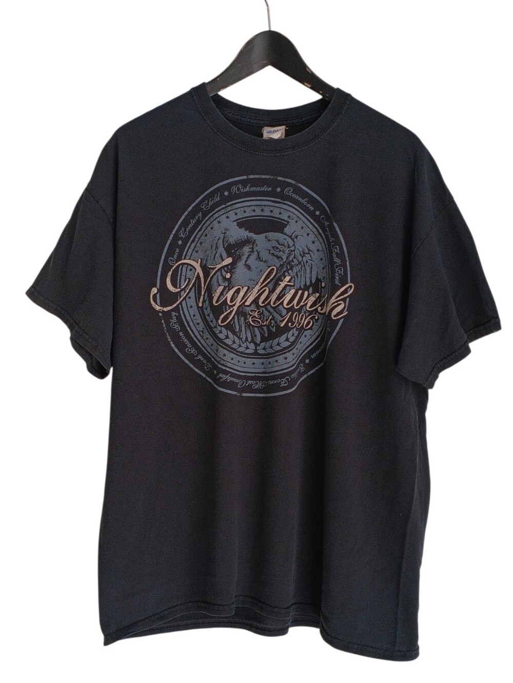 2016 Nightwish North American Tour Band Tee Gildan Black Distressed XL